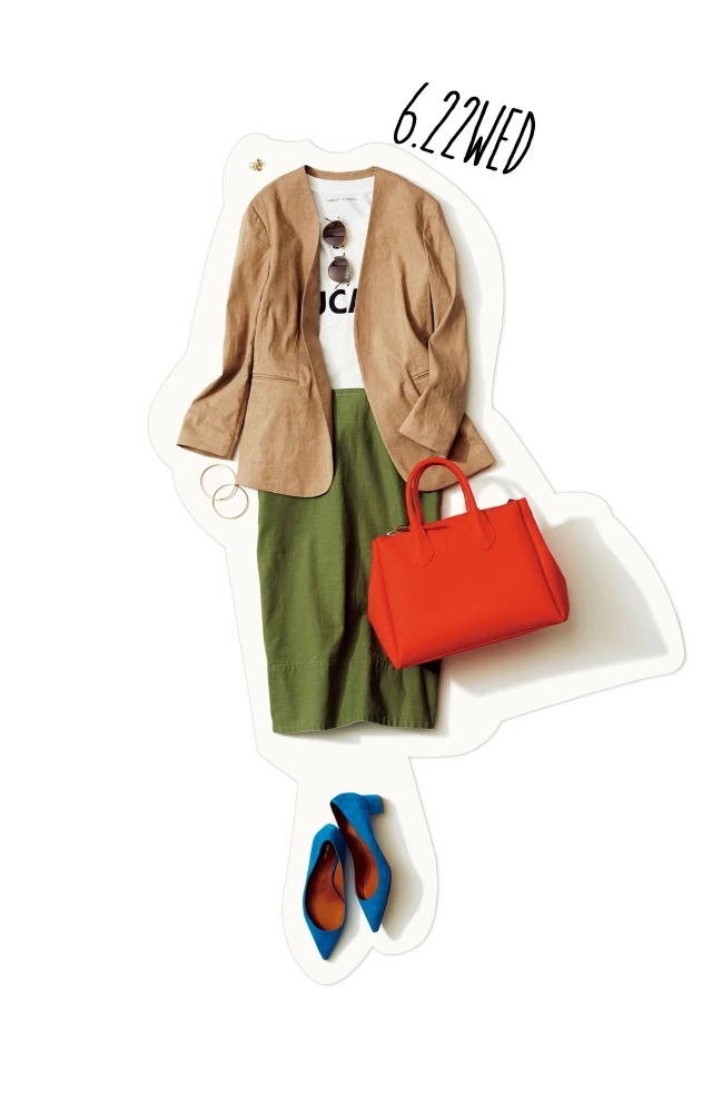 冷房がきいた社内でも安心! 蒸し暑い梅雨の晴れ間にはリネンジャケットを使った「清涼感コーデ」で