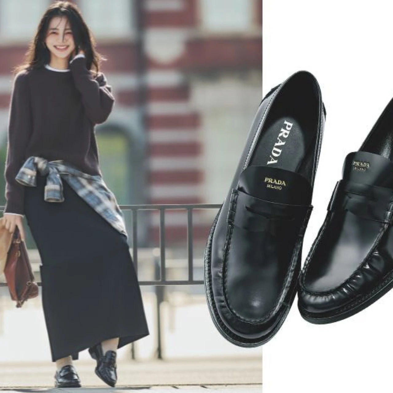 【黒ローファー】プラダのシンプルローファーが今、足もと投資の最前線！【長く愛せる主役級ローファー】