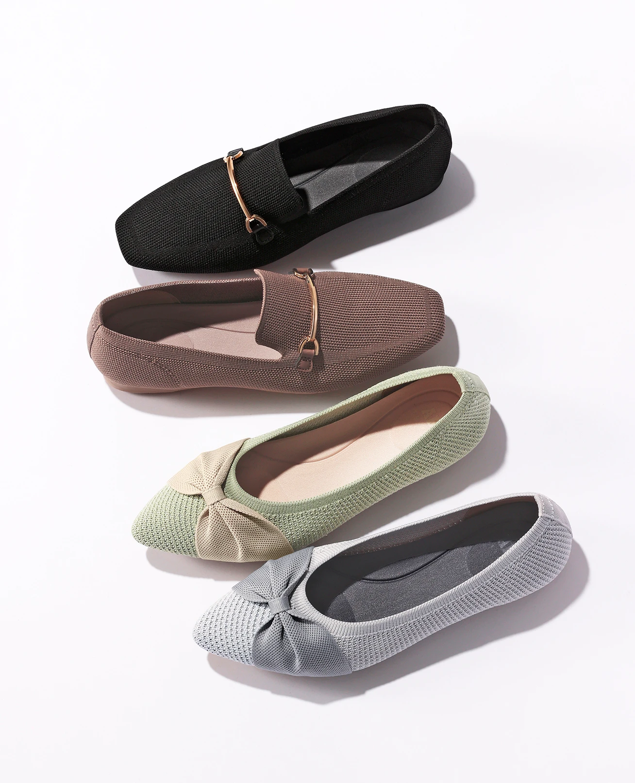 ローファー（W5076 BLACK、MOCA）・リボンパンプス（W5075 PISTACHIO、GRAY）／ABC SELECT