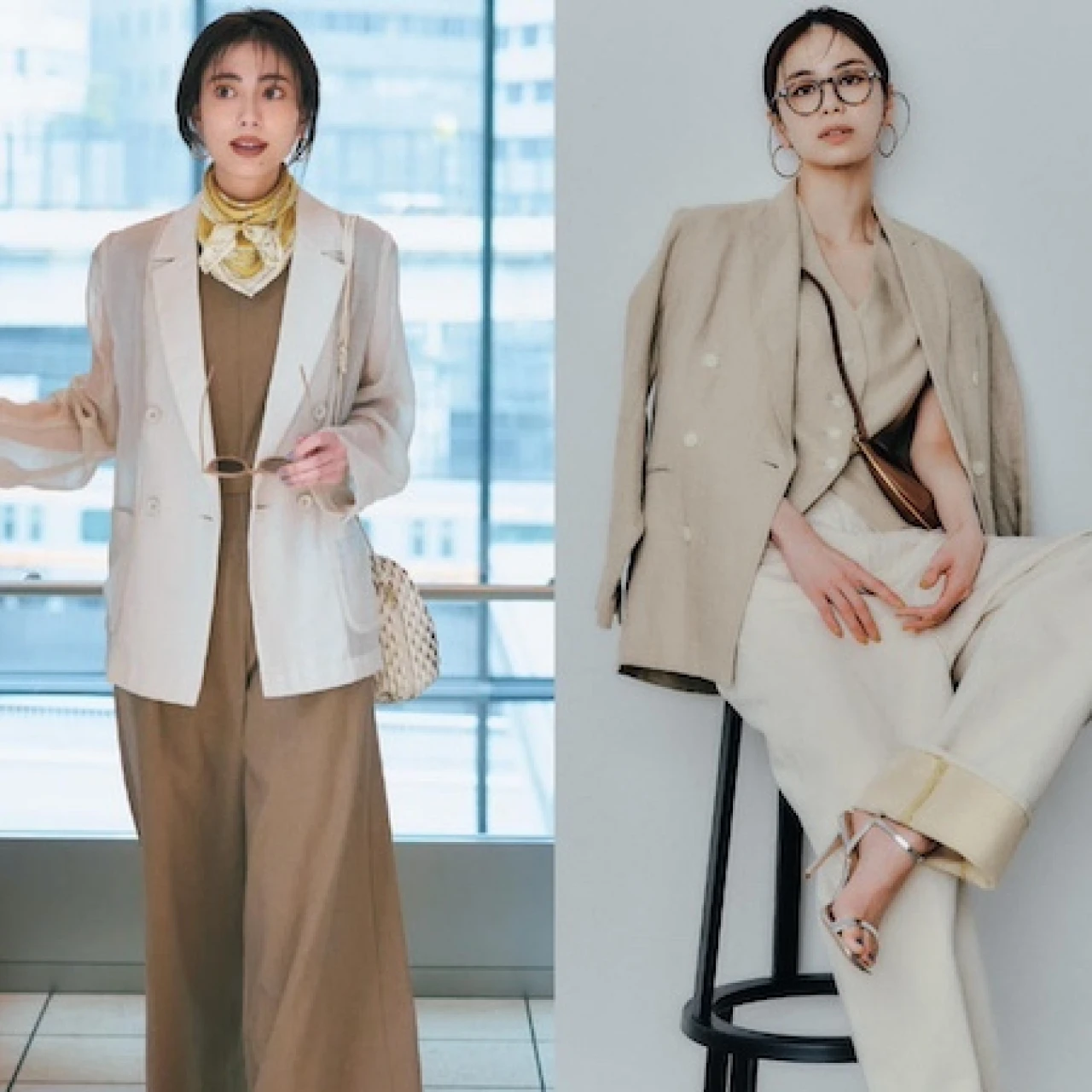 【30代 晩夏~初秋のジャケットコーデ5選】まだまだ暑い毎日に涼しげ素材&半袖デザインのジャケットを