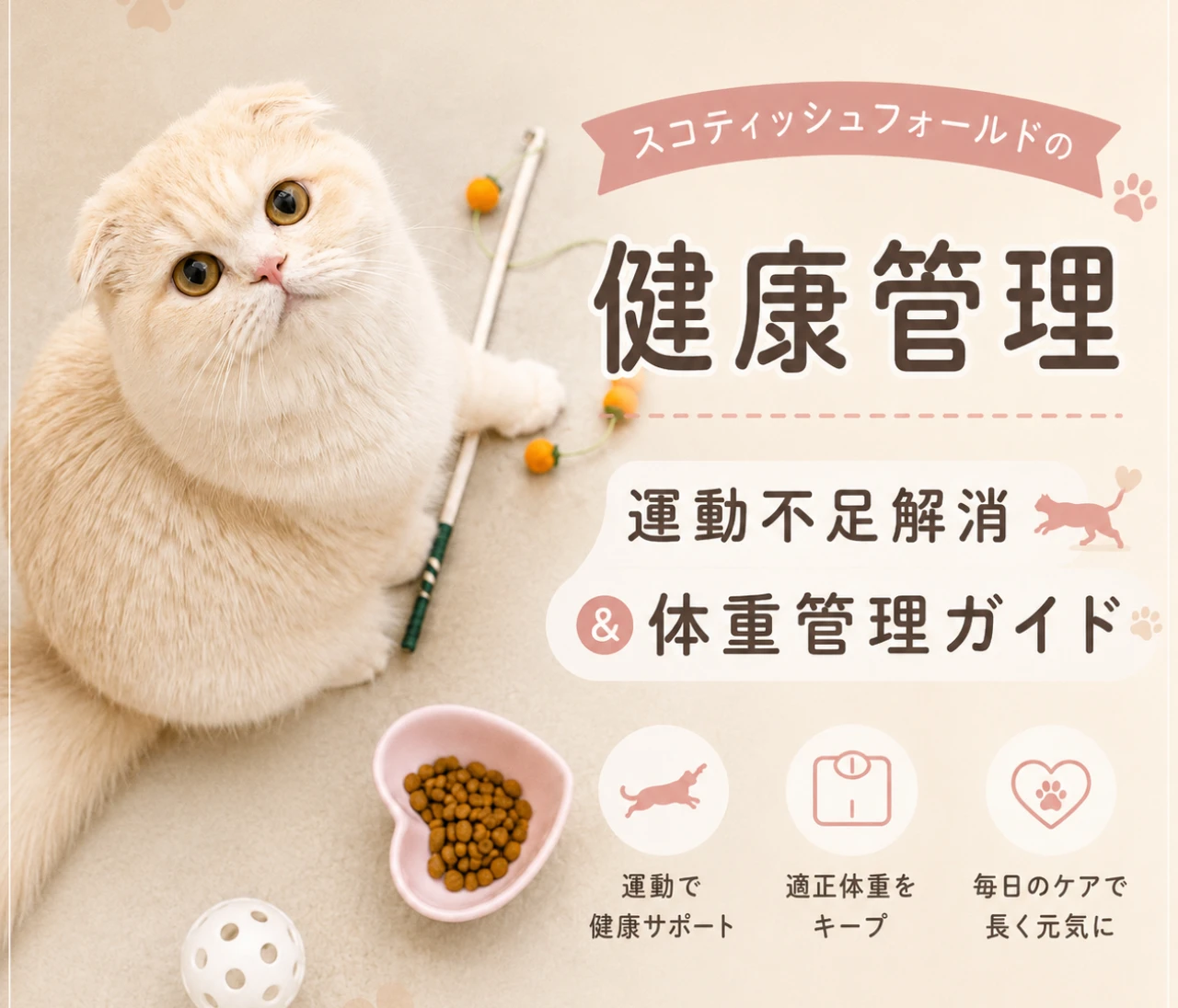 スコティッシュフォールドの健康管理 運動不足解消 & 体重管理ガイド