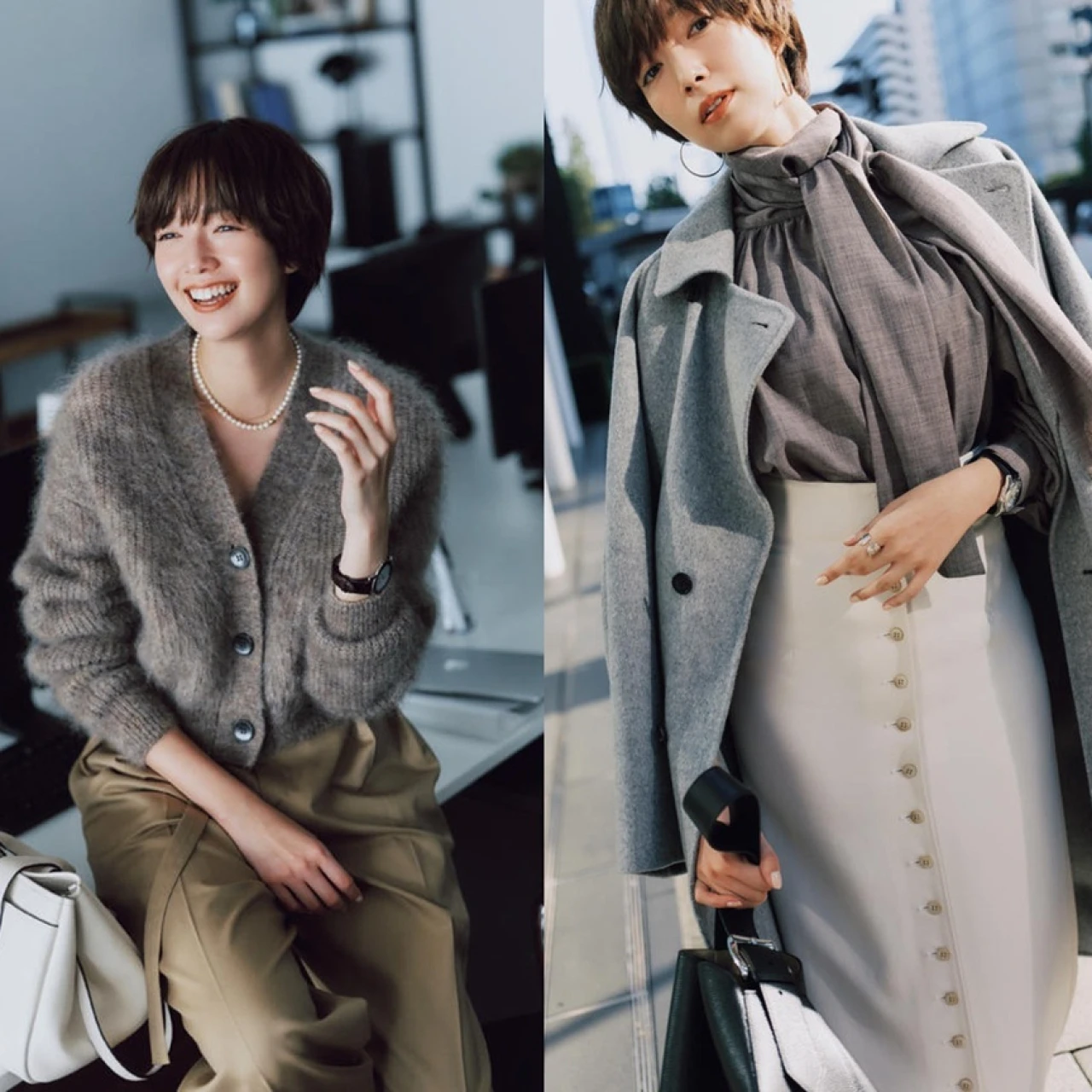 【可愛げ2割増しトップス26選】やわらかニット、きれい色シャツ、大きめボウタイブラウス。照れずに着られる好印象アイテム