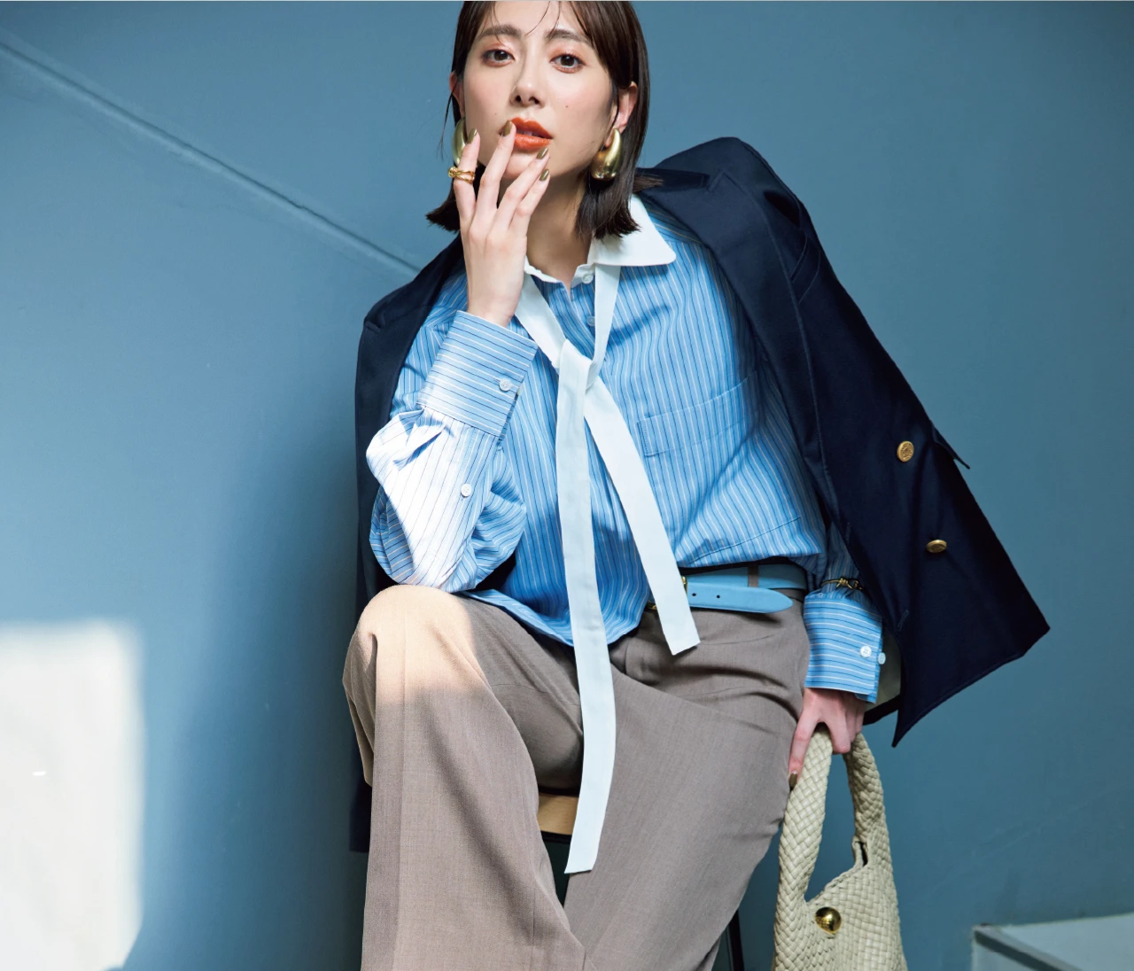 2024大人気 完売✨LASHIKU × 佐藤佳菜子 ツイードオールインワン EC限定色/佐藤佳菜子さんコラボ】クロップドレースブラウス
