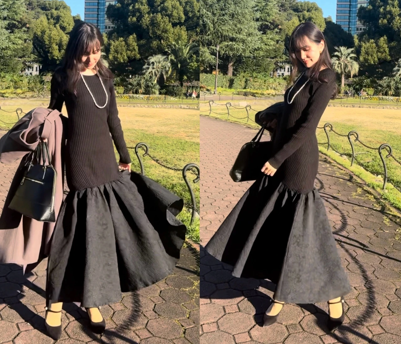 マーメイドラインが美しいBIRTHDAY BASH（バースデイバッシュ）のブラックワンピース