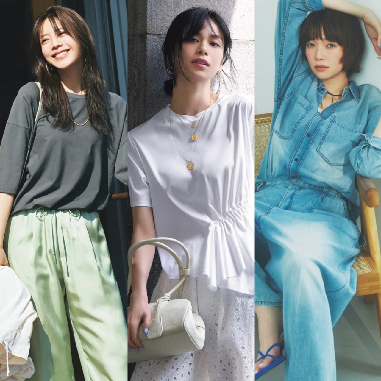 Tシャツ、デニム…軽やかにまとう初夏の着こなし7選【BAILAの1週間コーデまとめ】