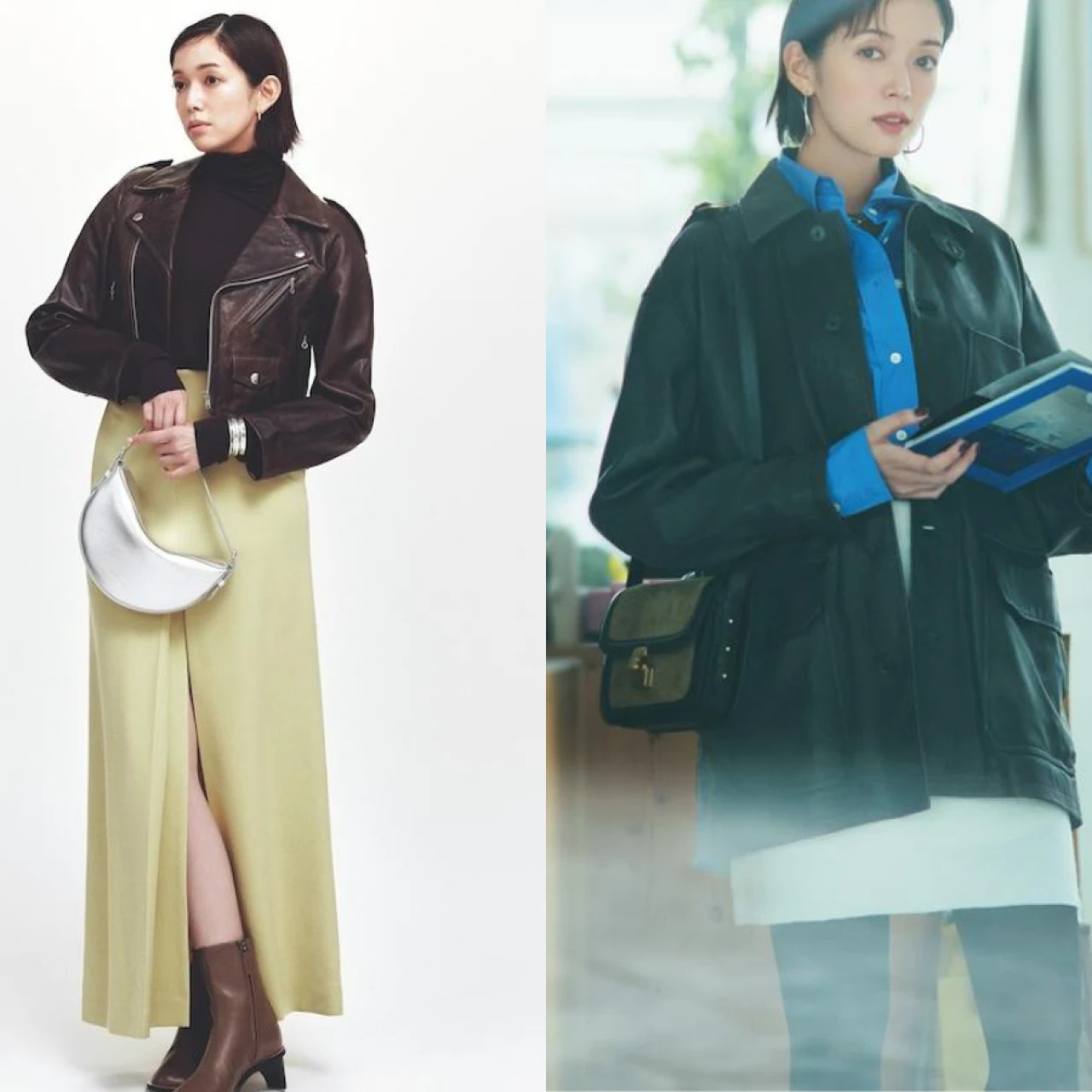 1-2月にアウターを買い足すなら? 大人女子におすすめ「レザージャケット」コーデ6選。春まで使えるゆったりレザーが今の気分!