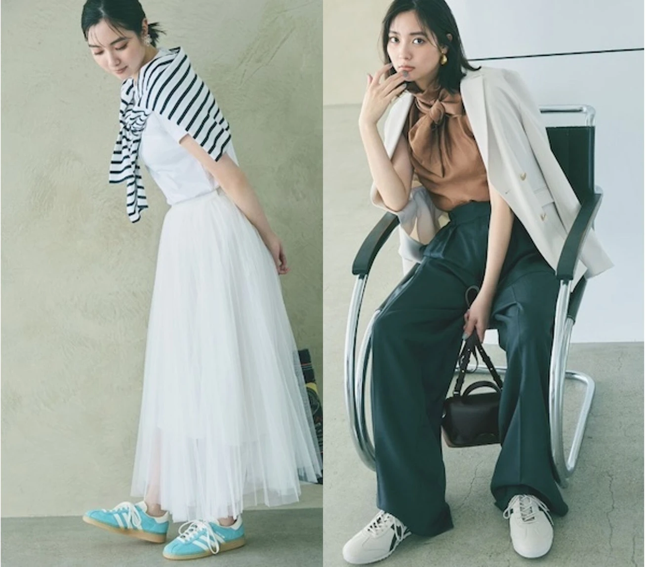 【2025年秋の最新スニーカー事情】パンプス代わりの“細身薄底スニーカー”が平日も休日も大活躍♪