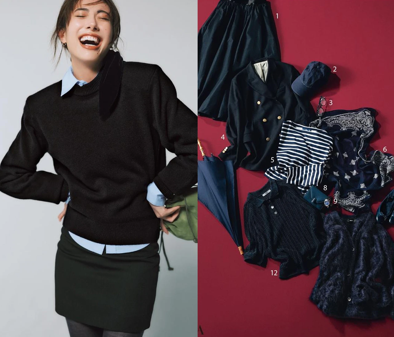 女っぽさ・品格・トレンド感がかなう【秋の「ネイビー」スタイル】