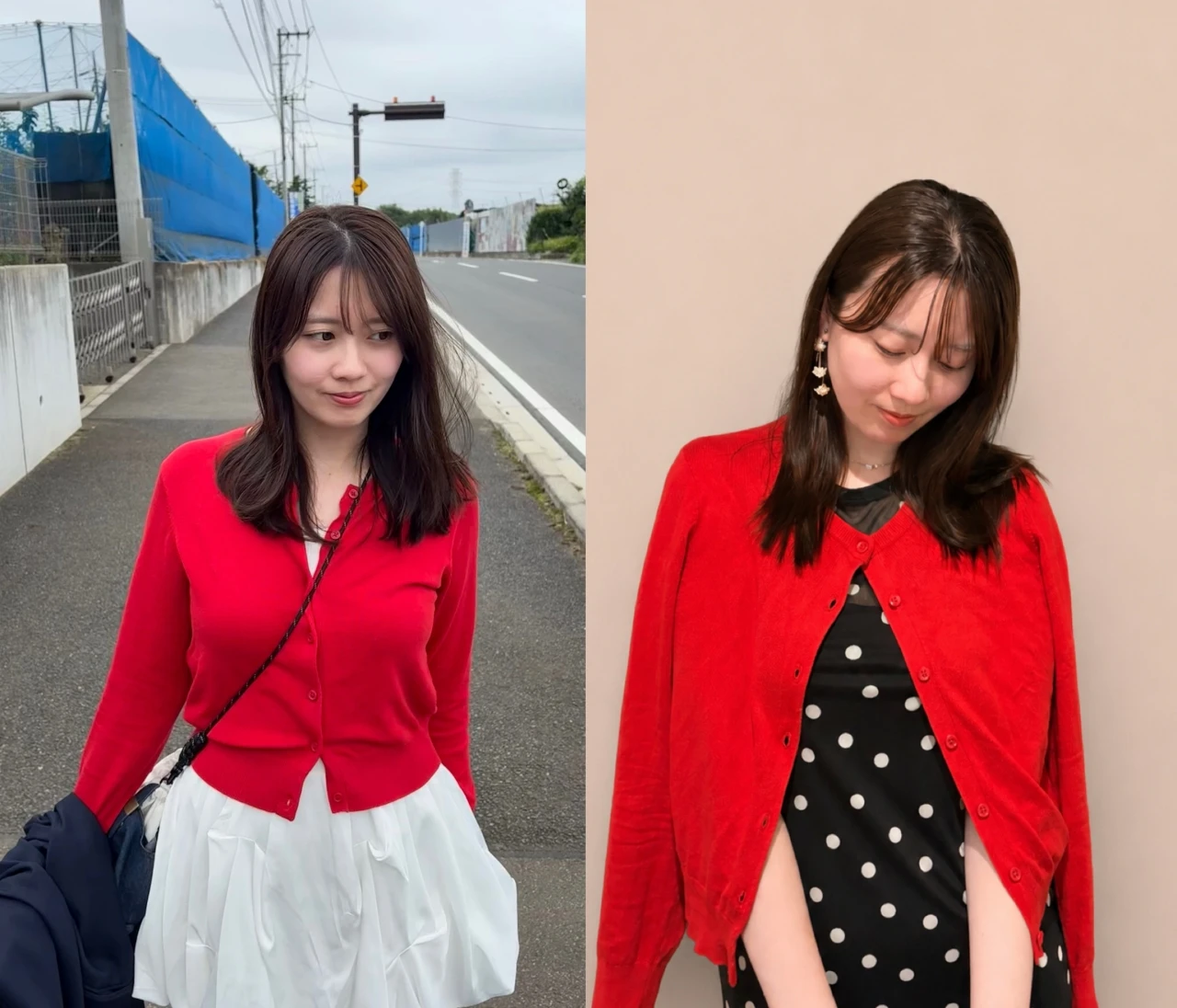 【H&M購入品】赤カーディガンで華やかに！着回しコーデ3選