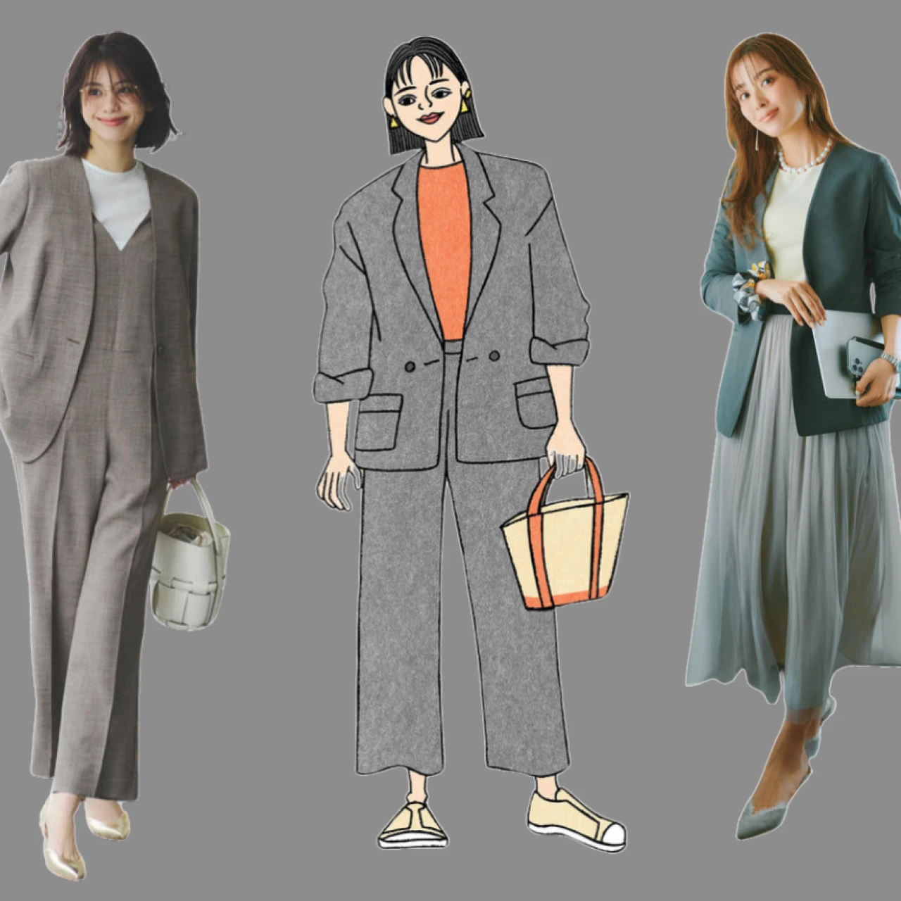 【2025年】大人女子グレージャケットコーデ23選！　 通勤、休日どちらも活躍するジャケットの着こなしポイントや選び方は？