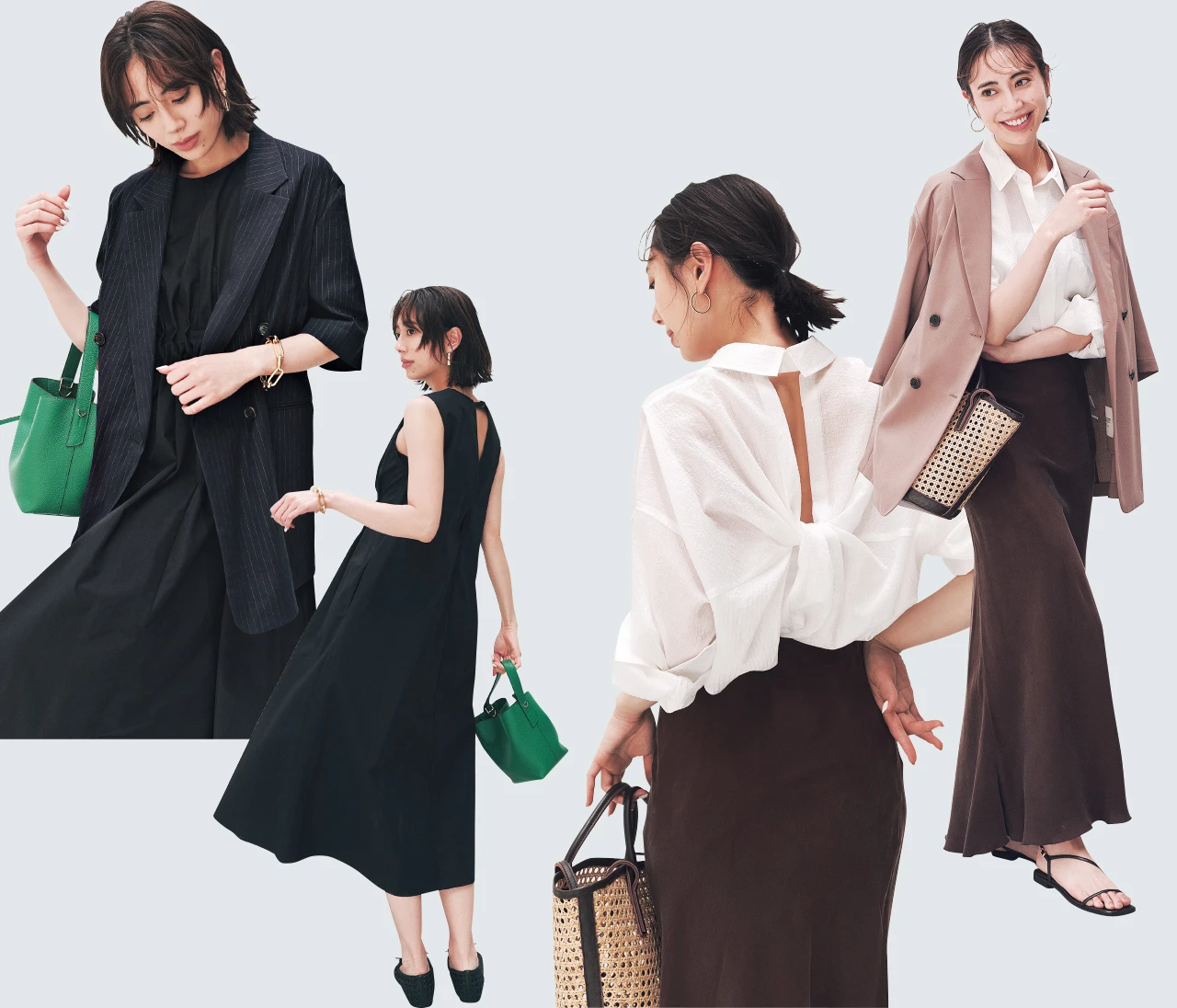 【大人の肌見せ服】後ろ姿がドレッシーな「背中開きトップス」は薄軽ジャケットで昼夜の印象をチェンジ