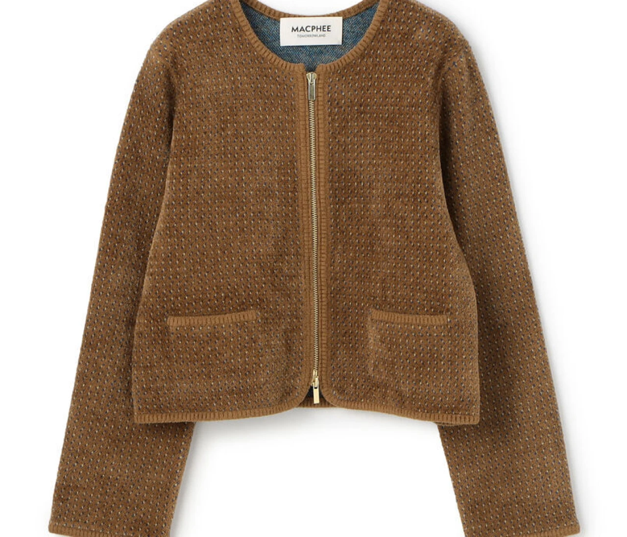 【MACPHEE】春まで着回せるジャカードカーディガン