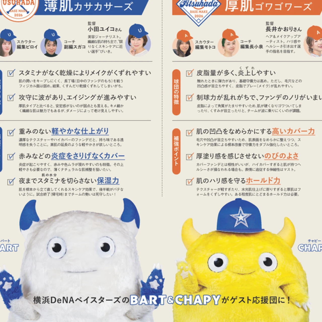 BAILA11月号（9月28日発売）に横浜DeNAベイスターズのBART&CHAPYが登場！