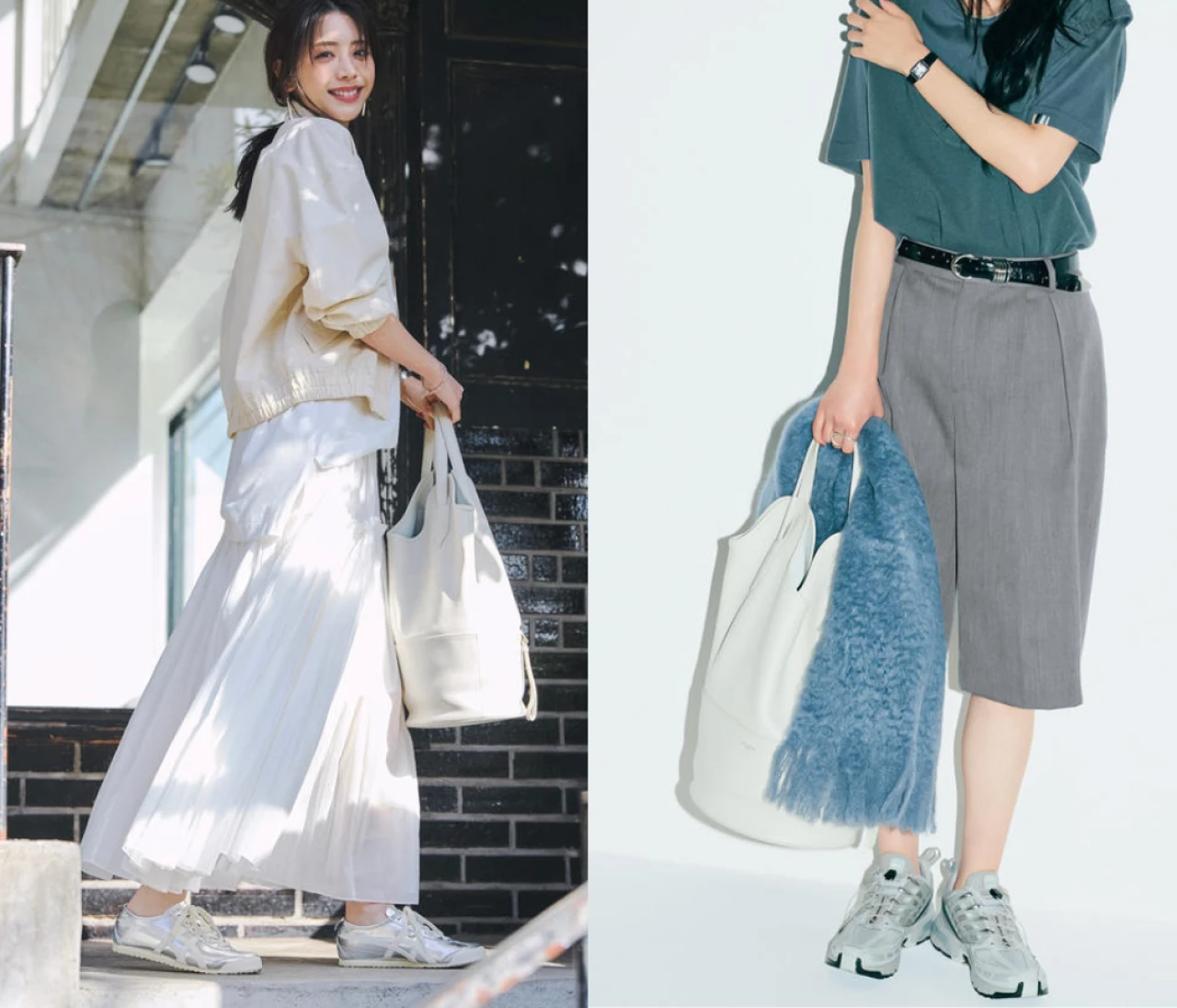 【2026年】レディース シルバースニーカーコーデ12選。　足元の抜け感がこれからの時期にぴったり。おしゃれ読者のリアルコーデも必見。