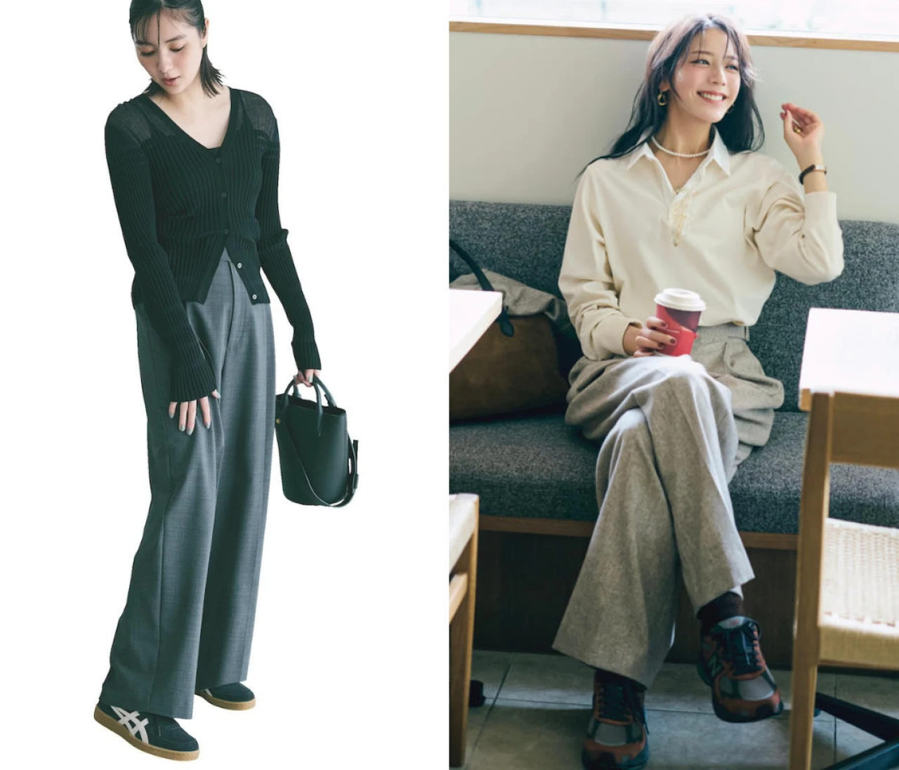 【ワイドパンツ×スニーカー】秋の着こなし5選。 程よいリラックス感が大人女子のリラクシーで今季の気分。