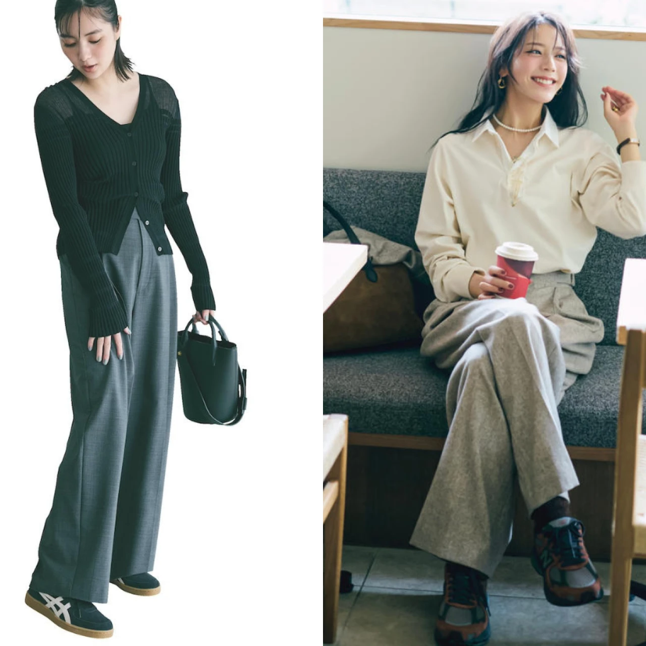 【ワイドパンツ×スニーカー】秋の着こなし5選。 程よいリラックス感が大人女子のリラクシーで今季の気分。