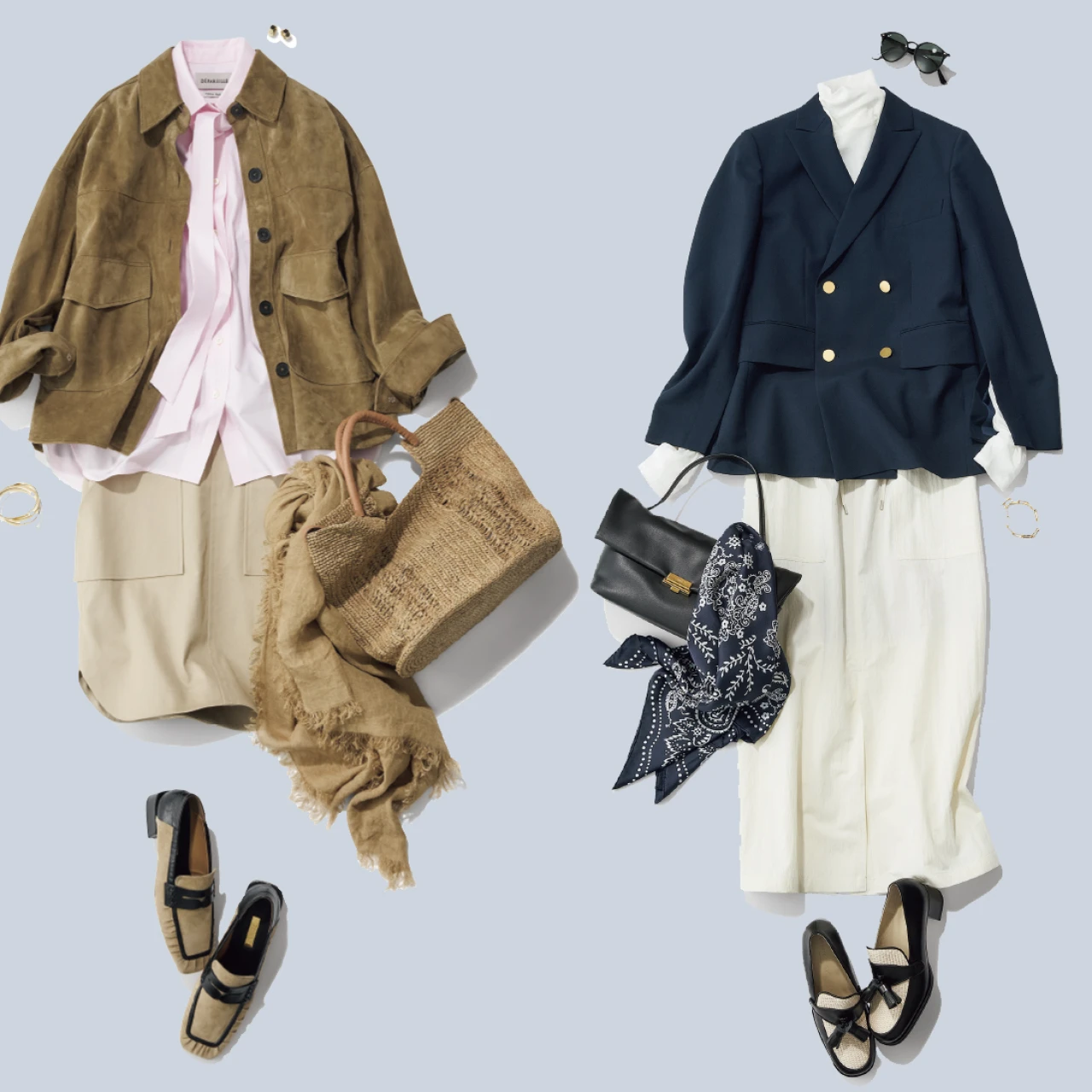 【2026春最旬！異素材ローファー3選】きれいめ派の相棒“Iラインスカート”は足もとから垢抜けさせて