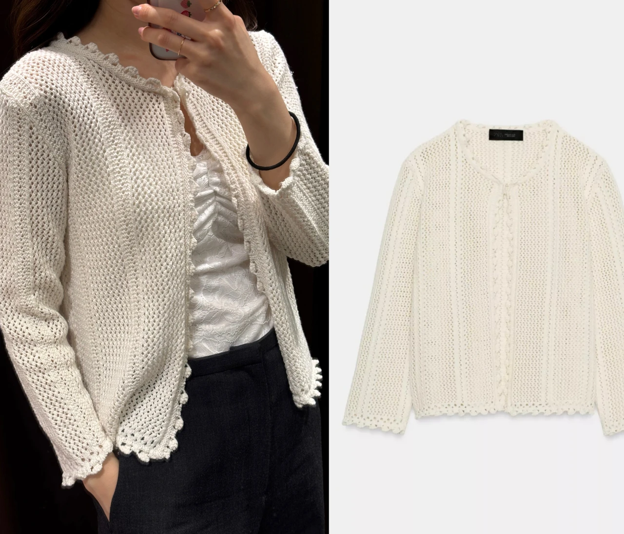 ZARA購入品｜羽織るだけでシャレ見え、ポイントニットカーデ