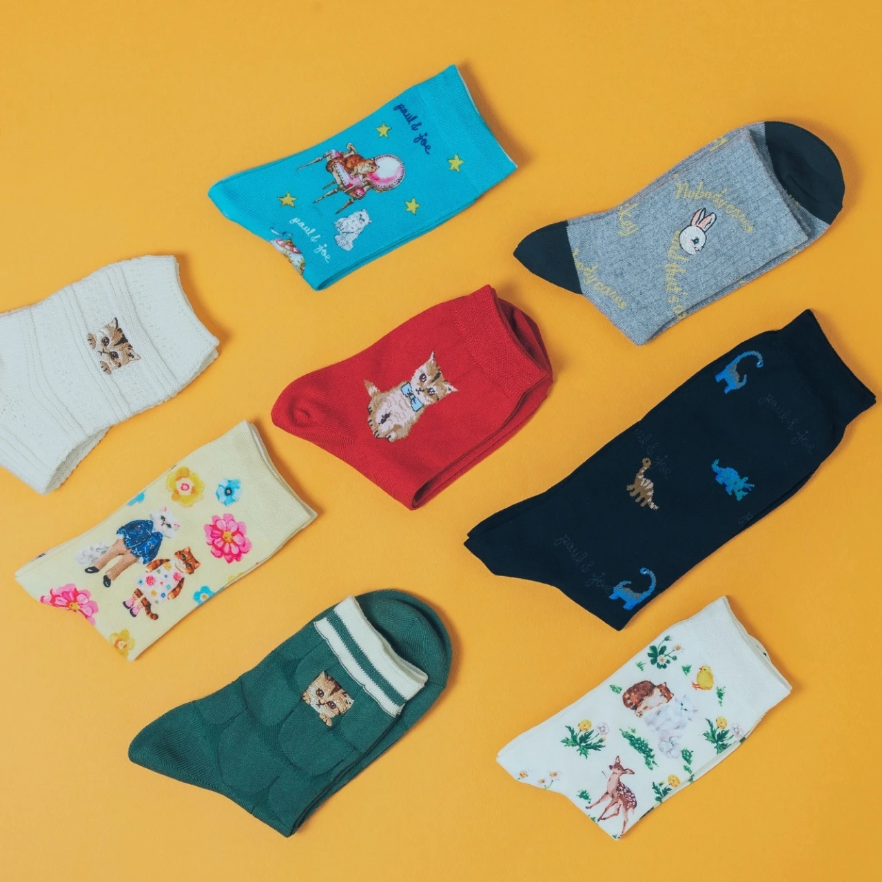 秋コーデのアクセントに！ 【ポール ＆ ジョー】猫や愛らしい動物たちを描いた新作ソックスが登場