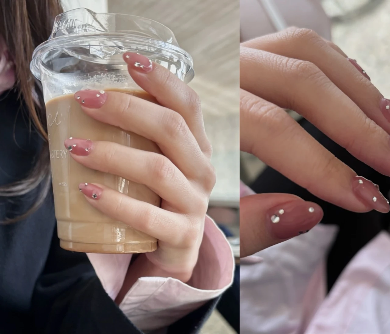 12月のマイネイル｜艶ワンカラー×ストーンのホリデーネイル