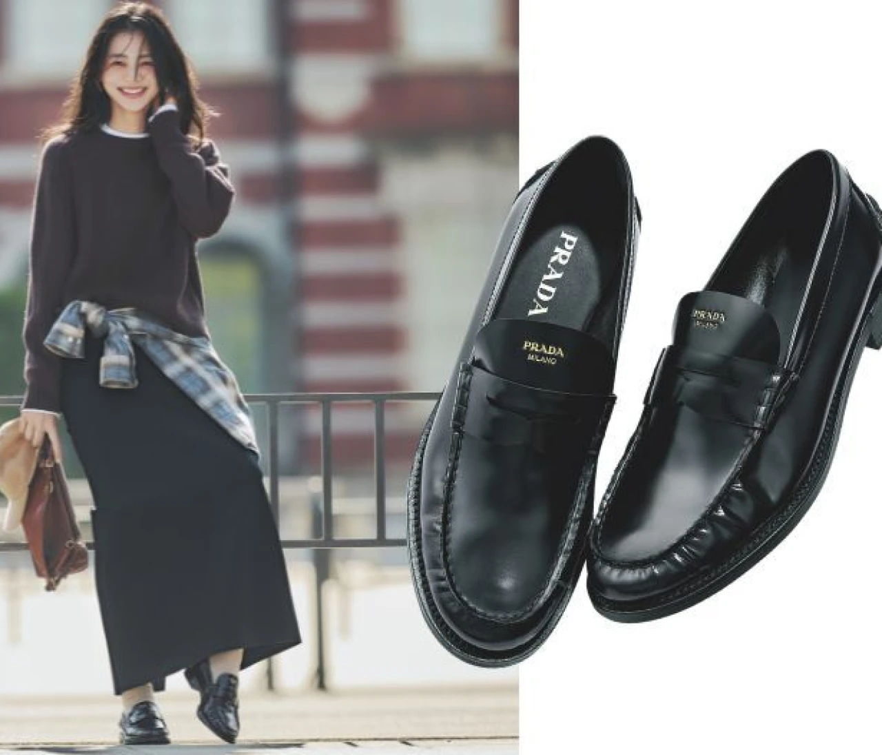 【黒ローファー】プラダのシンプルローファーが今、足もと投資の最前線！【長く愛せる主役級ローファー】