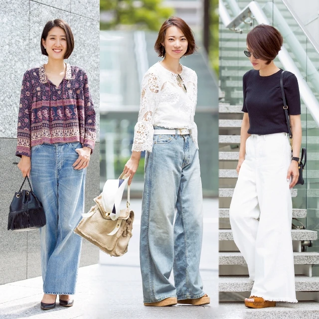 おしゃれな女の【旬デニム】はワイド&フレア♥︎