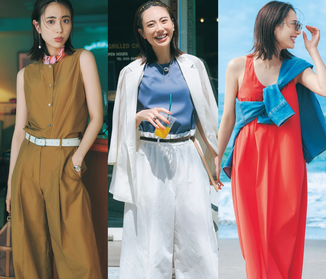 【大人のための水際服18選】街でもリゾートでも活躍する撥水ワンピース、パンツ、アウター、水着が真夏のおしゃれに大活躍！