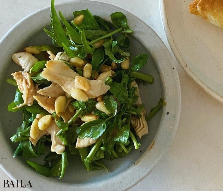 長谷川あかり レシピ ささみとクレソンのワサビ醤油和え 献立