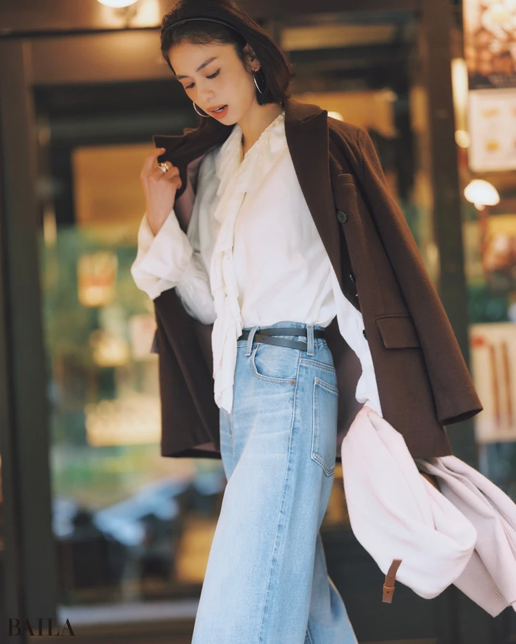 2月15日（月）のコーデ　佐藤晴美　ブラウスコーデ