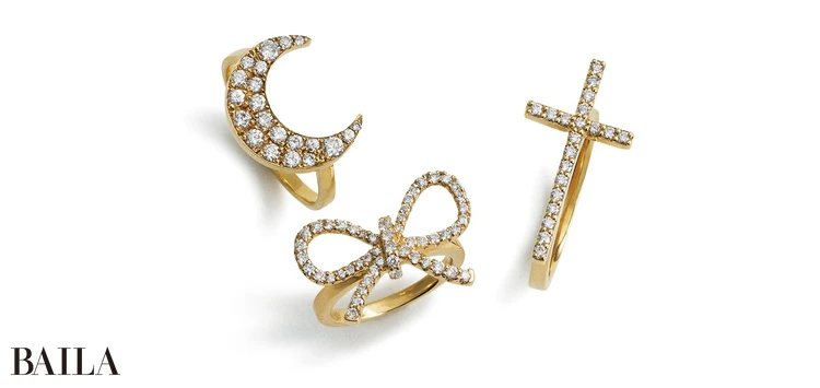 リング（右から）（YG×DIA）￥389400・（YG×DIA）￥379500・（YG×DIA）￥638000／ビジュードエム六本木ヒルズ（ビジュードエム）