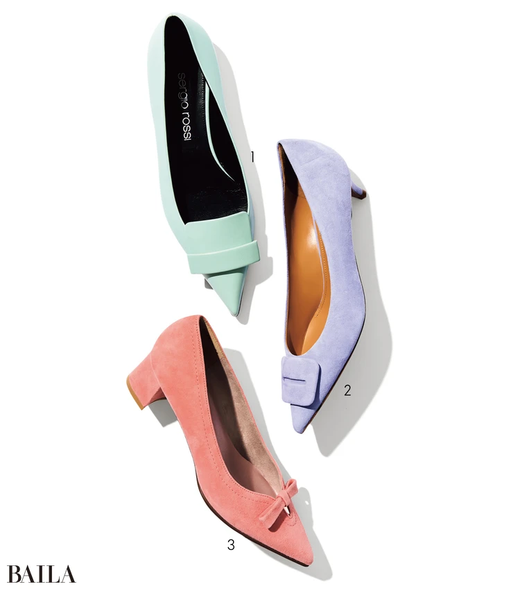 カラーパンプス3足