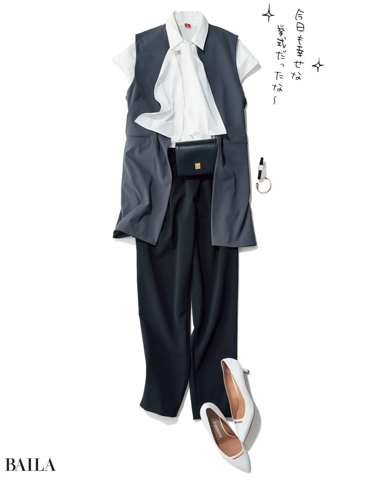 《Day11》真夏のガーデンウエディングでは セットアップ代わりのジレで 涼やかにフォーマル感を演出
