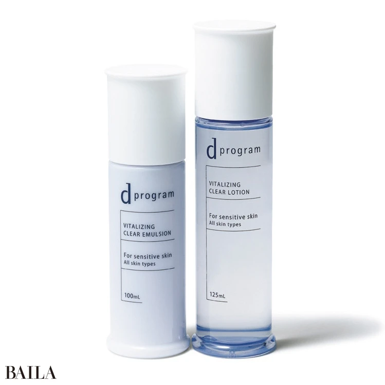 【d program（d プログラム）】右・バイタライジング＆クリア ローション EX 左・同 エマルジョン EX