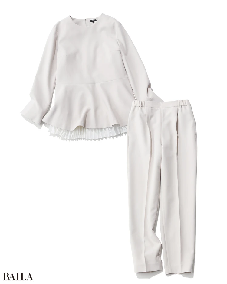 【PLST】美スタイルがかなうジレ×パンツセット