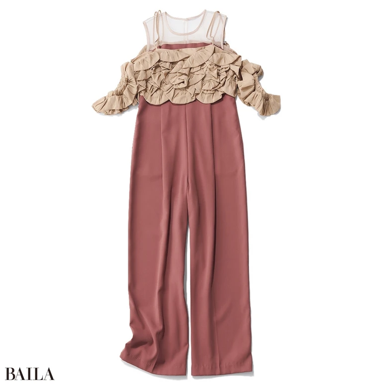 オールインワン（キャミつき）￥20 900／リバーフィールド（ガール）