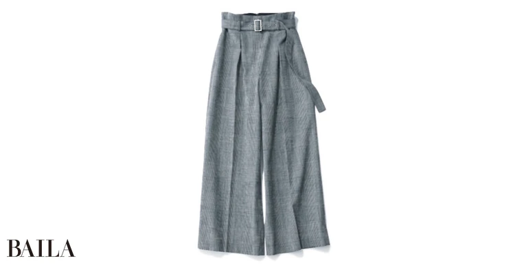 チェック ワイドパンツ