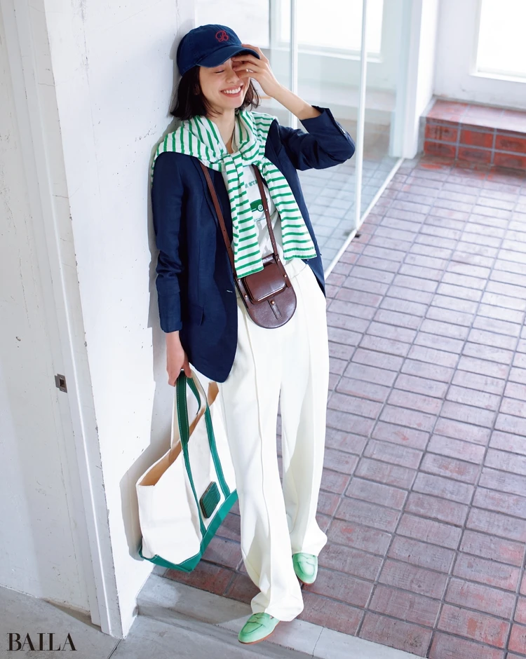 定番ジャケットをスポーツmixでぐっと今っぽく