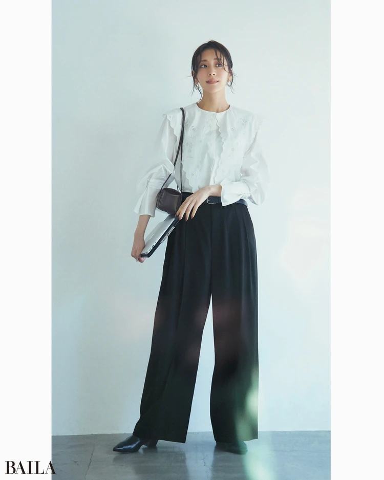 貴島明日香　スラックスコーデ