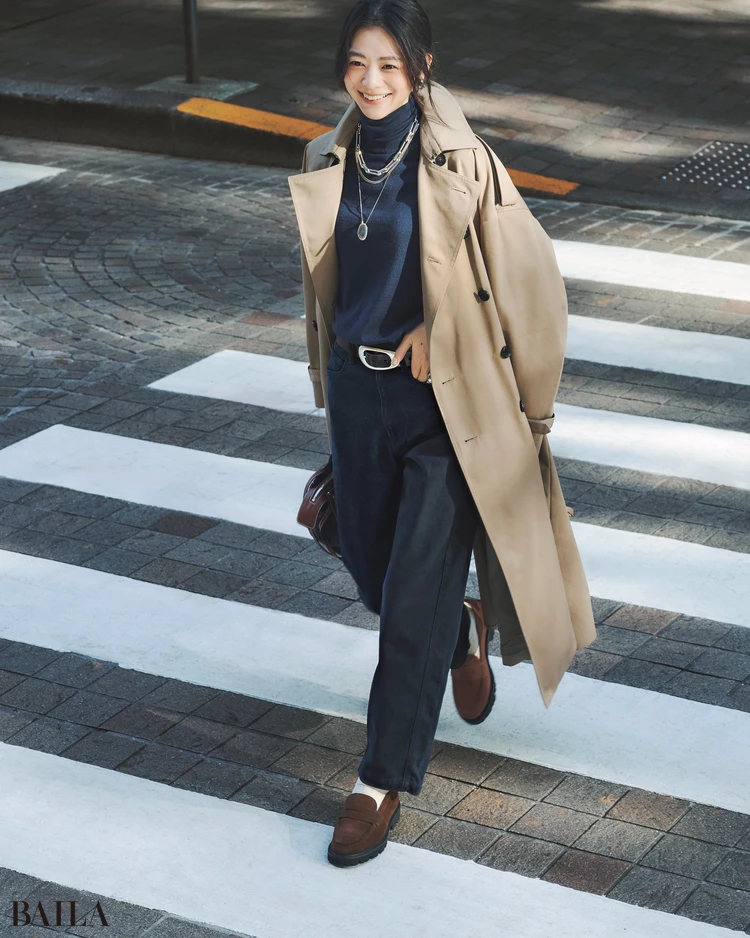 松木育未　ローファーコーデ