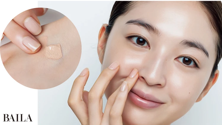 くずれやすい鼻まわりは手の甲で調整してからON