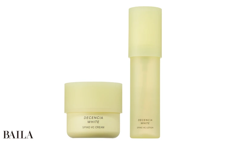 ディセンシアホワイト スパイクーVC ローション 125㎖ ￥6050・同 クリーム 30g ￥6600（ともに医薬部外品）／ディセンシア（3月10日発売）　