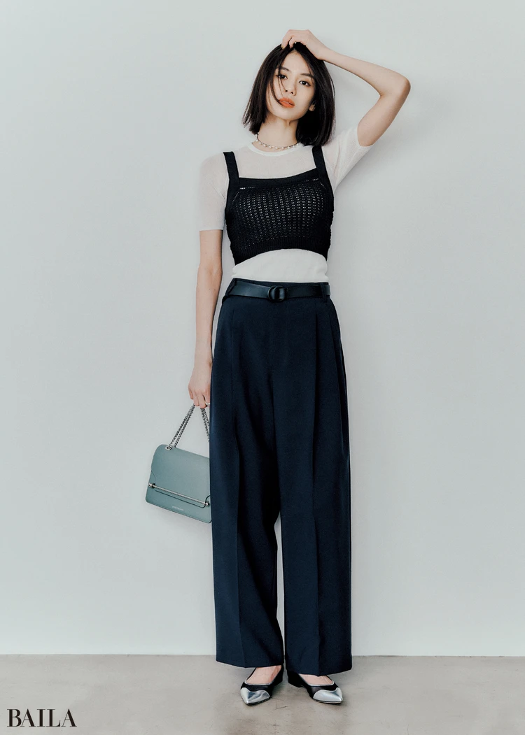 今期完売品】【美品】ウィムガゼット タイダイワイドパンツ ネイビー