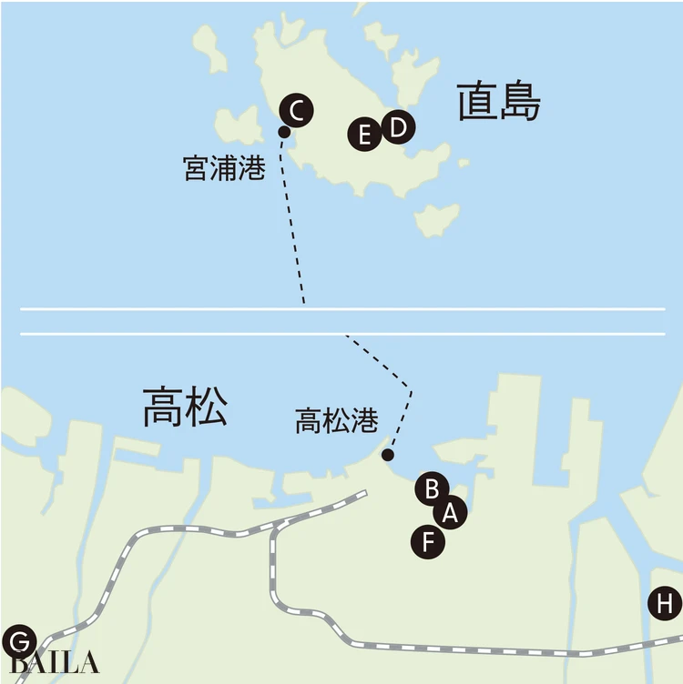 1泊2日で巡る 瀬戸内旅 行程表