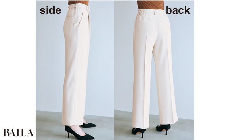 「ANCHOR WOMAN(アンカー ウーマン)」のワンタックパンツ サイド&バック