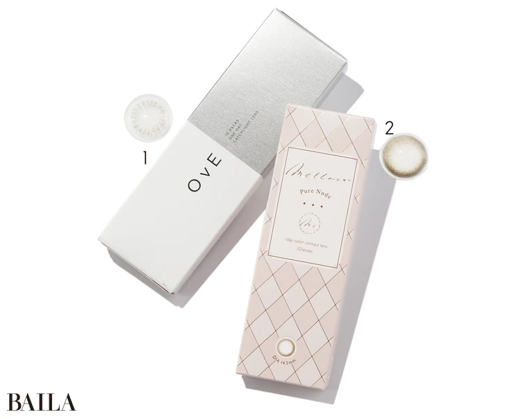 1　メロール ピュアヌード 10枚 ￥1485／PIA　　2　OvE 5 10枚 ￥1628／ANW 　