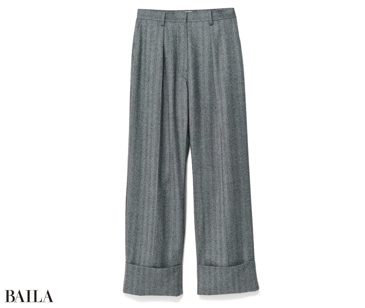 ADAWAS　フランネルターンアップ ヘムトラウザー