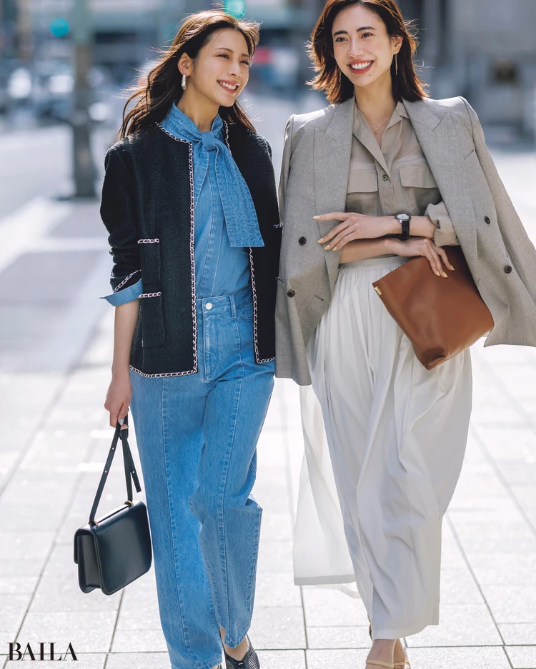 土屋巴瑞季、貴島明日香　ジャケットコーデ