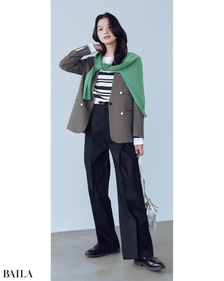 きれい色ニットを巻く