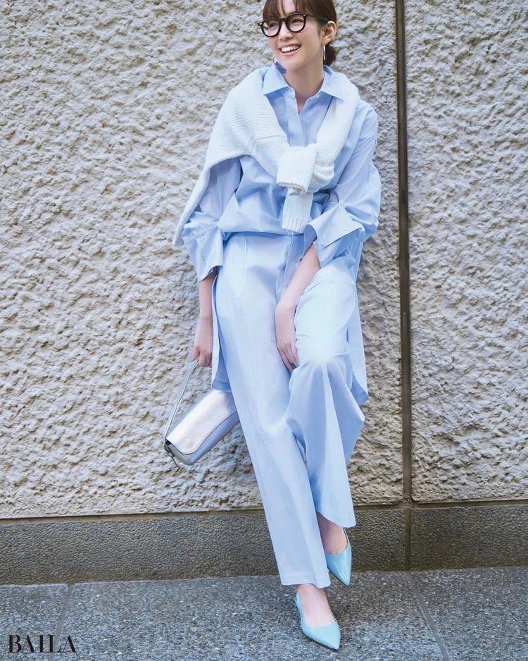 3月4日（水）のコーデ　佐藤栞里　パンツコーデ