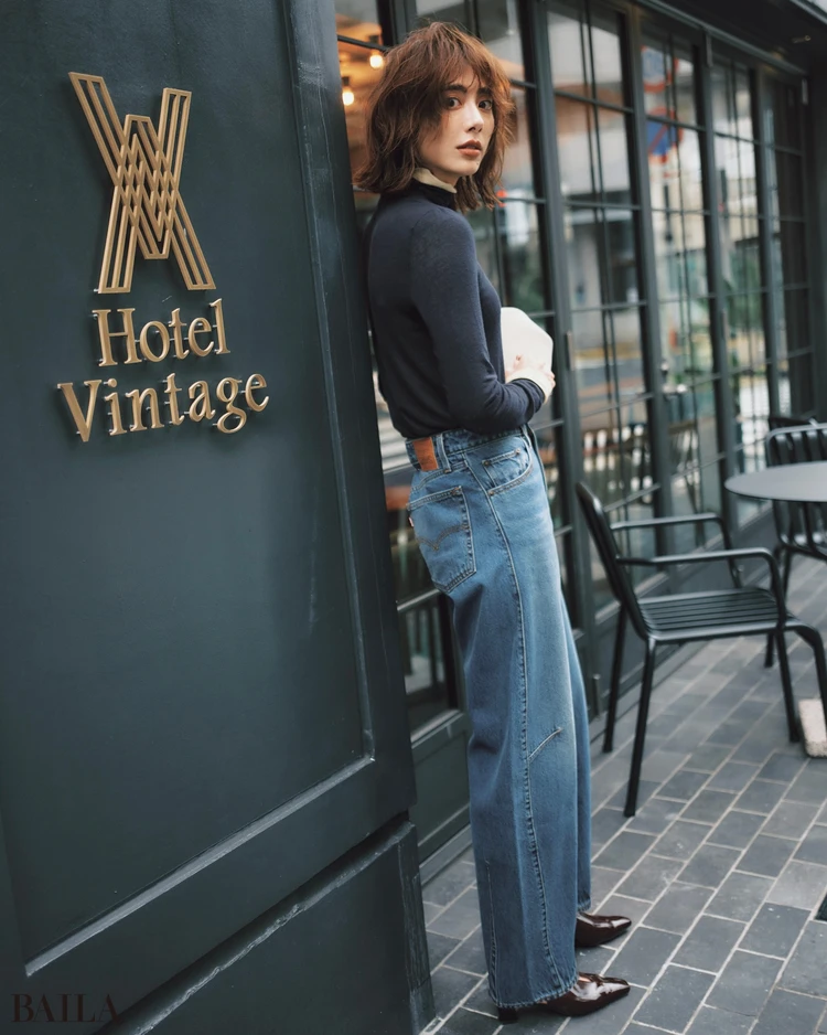 土屋はずき　デニムコーデ